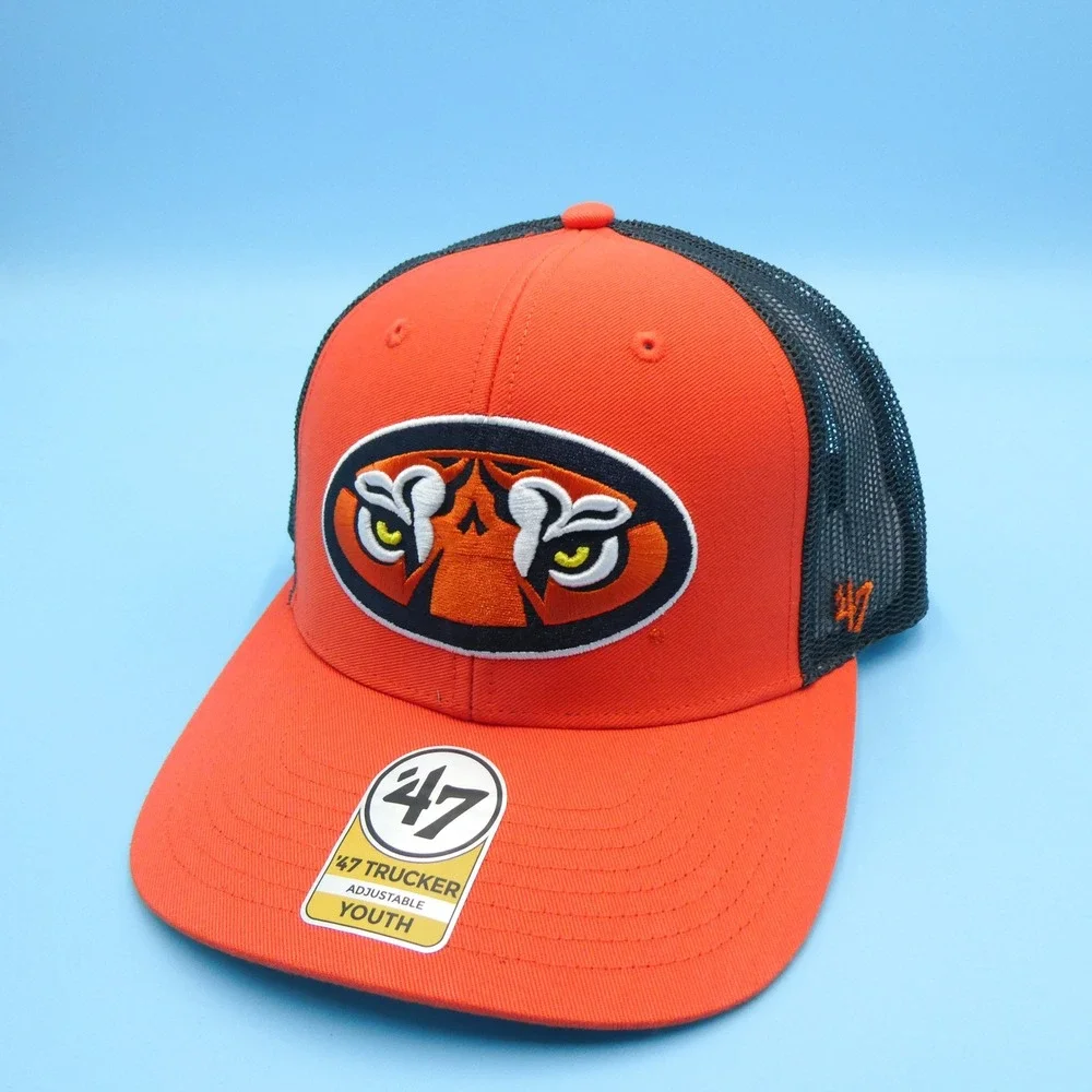 '47 Brand Trucker Hat Youth Auburn Tigers Orange Navy Blue Mesh Snapback Cap‎